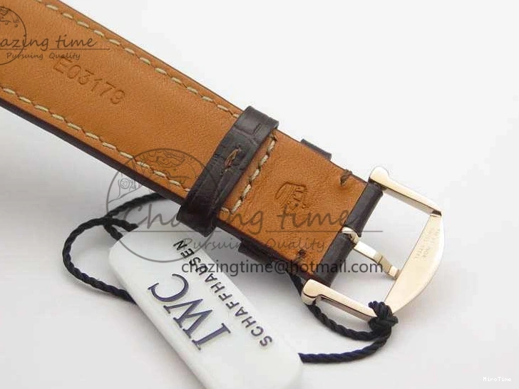 MIROTIME 0112 Da Vinci IW356601 RG TW 1:1 Best Edition White Dial On Brown Leather Strap A DailyWear 7237